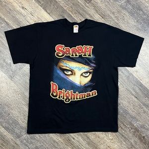 Vintage Sarah Brightman Shirt Size XL Rap Tee Black 1990's Graphic Soprano Tour